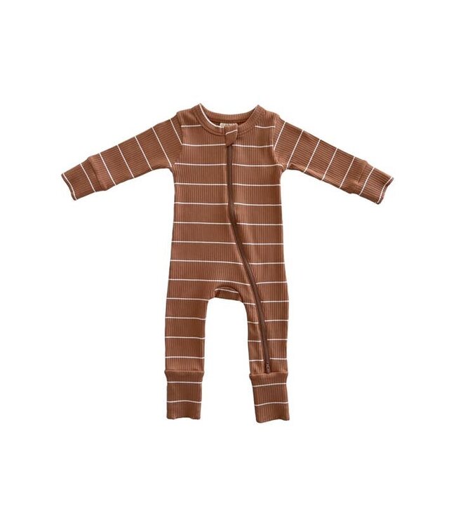 SIIX COLLECTION ORGANIC RIBBED 2 WAY ZIP ROMPER