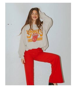 LIVYLU ROLLING STONES THRIFTED GRAPHIC FLEECE