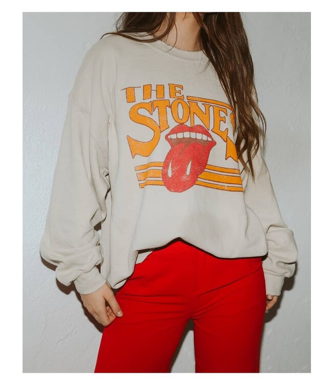 LIVYLU ROLLING STONES THRIFTED GRAPHIC FLEECE