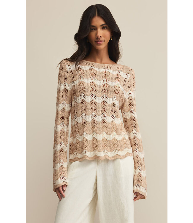 Z SUPPLY AZURA STRIPE CROCHET SWEATER