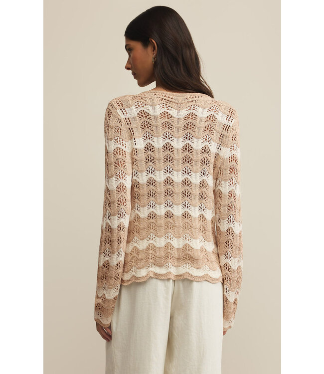 Z SUPPLY AZURA STRIPE CROCHET SWEATER