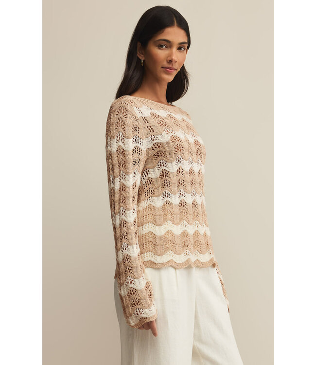 Z SUPPLY AZURA STRIPE CROCHET SWEATER