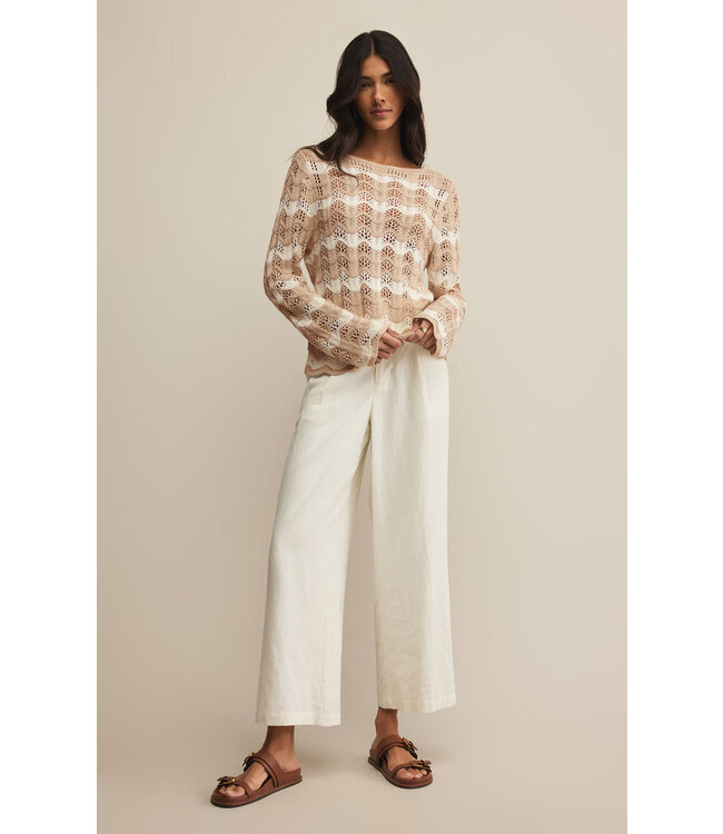 Z SUPPLY AZURA STRIPE CROCHET SWEATER