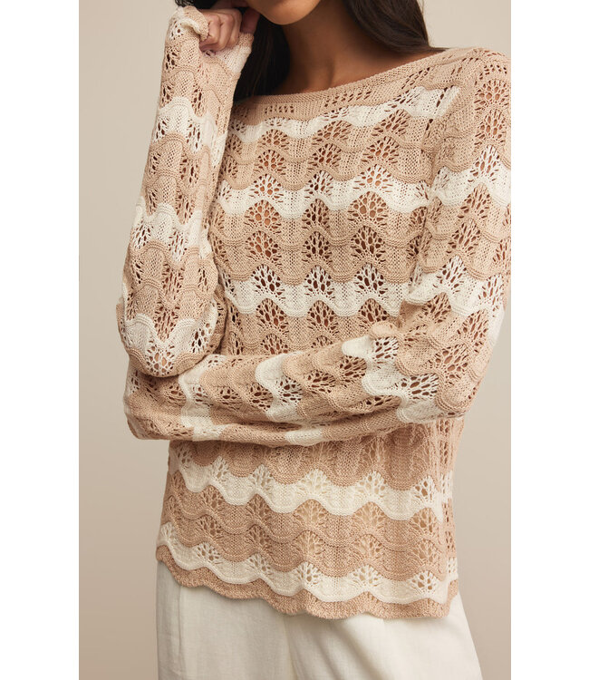 Z SUPPLY AZURA STRIPE CROCHET SWEATER