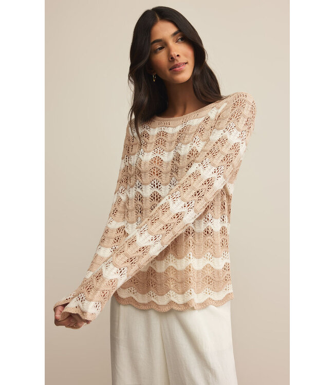 Z SUPPLY AZURA STRIPE CROCHET SWEATER