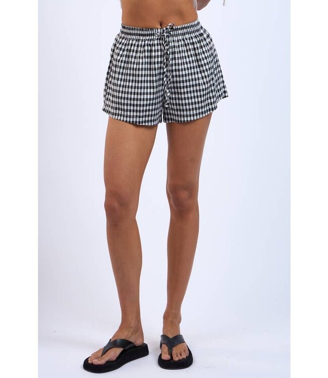 SKY TO MOON CHECKER PRINT SHORTS