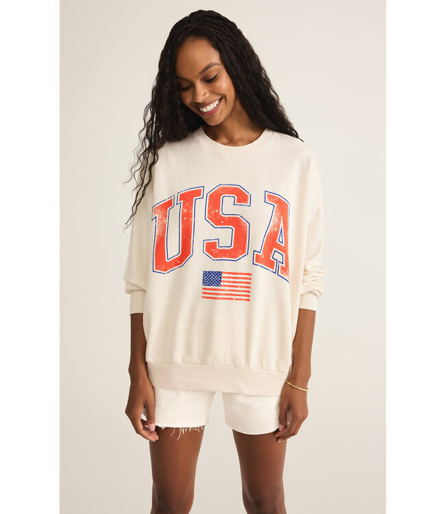 Z SUPPLY FLAG SUNDAY SWEATSHIRT