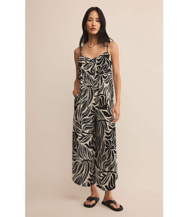 Z SUPPLY FLARED ISLA LEAF JUMPSUIT