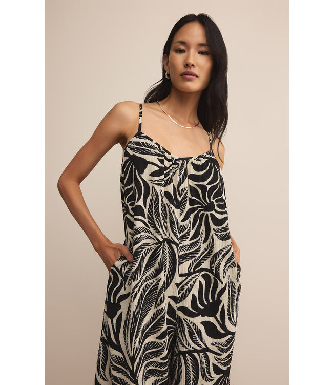Z SUPPLY FLARED ISLA LEAF JUMPSUIT
