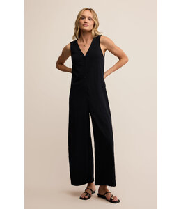 Z SUPPLY Solace Textured Slub Jumpsuit Black