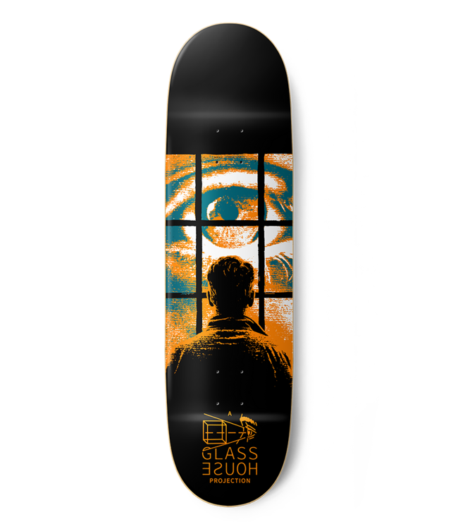 GLASSHOUSE SKATEBOARDS EYE WITNESS BLACK ORANGE
