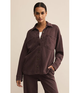 Z SUPPLY All Day Knit Jacket Chocolate Brown