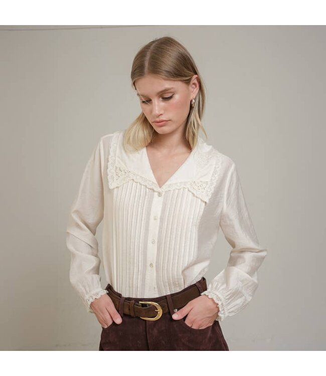 RAISONNEL SAILOR PINTUCK BLOUSE