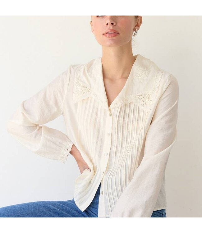 RAISONNEL SAILOR PINTUCK BLOUSE