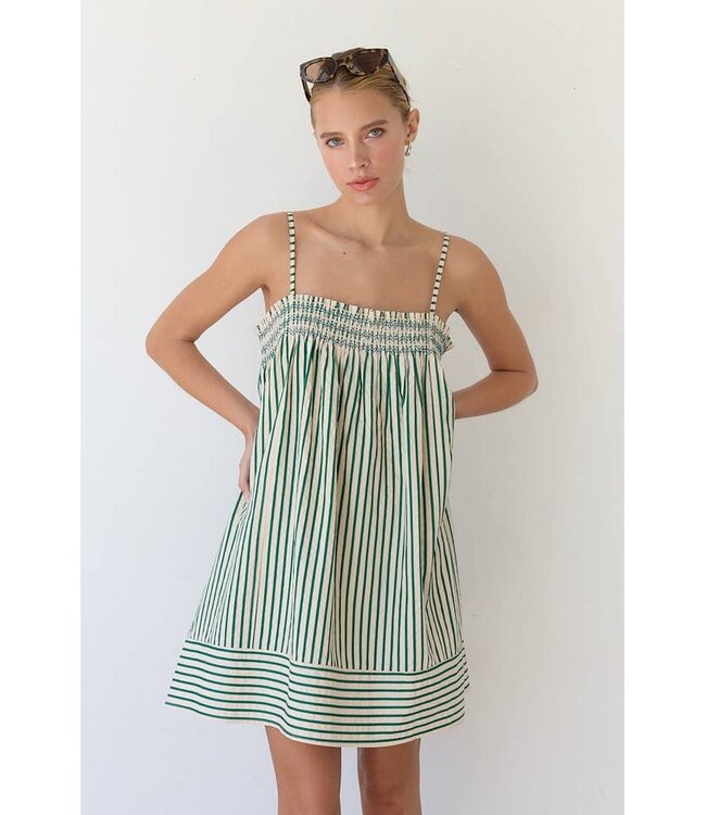 RAISONNEL STRIPE BABYDOLL DRESS