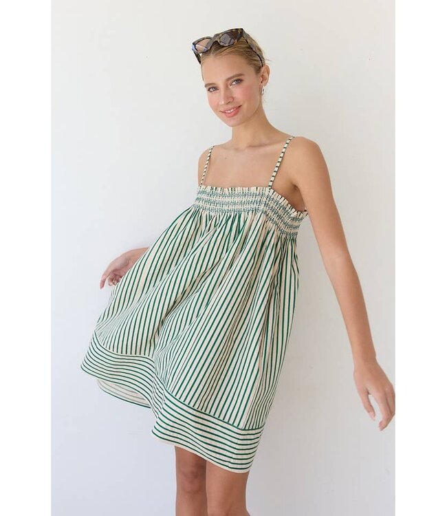 RAISONNEL STRIPE BABYDOLL DRESS