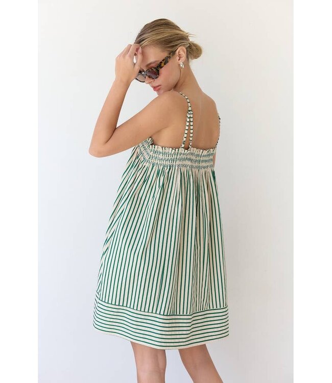 RAISONNEL STRIPE BABYDOLL DRESS
