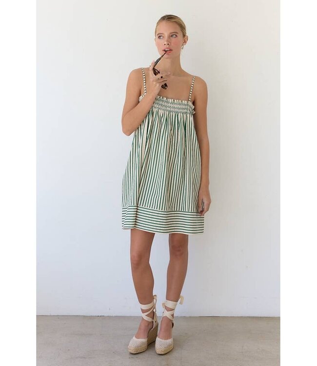 RAISONNEL STRIPE BABYDOLL DRESS