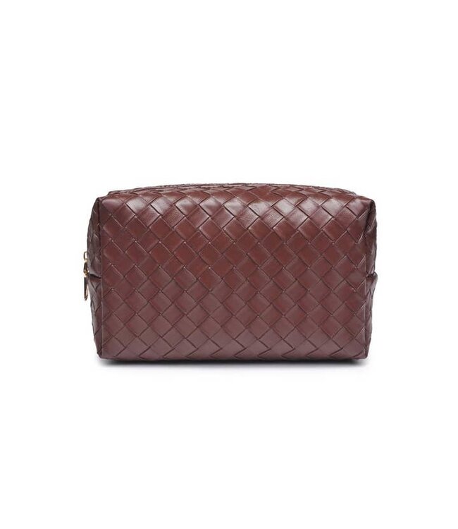 JOIA LEATHER WEAVE POUCH