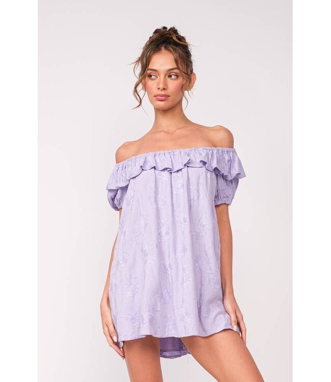 SKY TO MOON FLORAL OVERFOLD RUFFLE PUFF