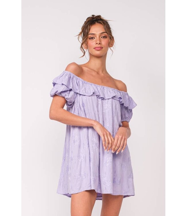 SKY TO MOON FLORAL OVERFOLD RUFFLE PUFF