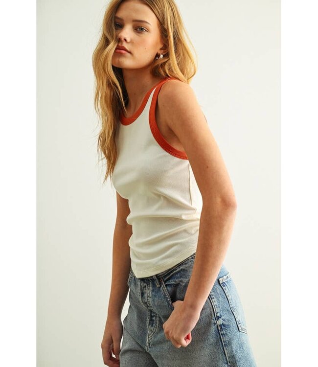 MIOU MUSE COLOR CONTRASTED TANK TOP