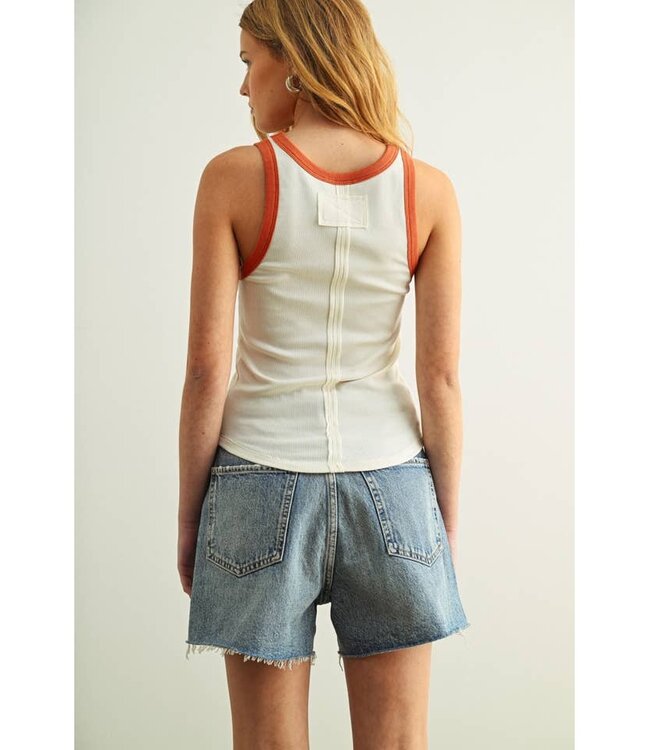 MIOU MUSE COLOR CONTRASTED TANK TOP