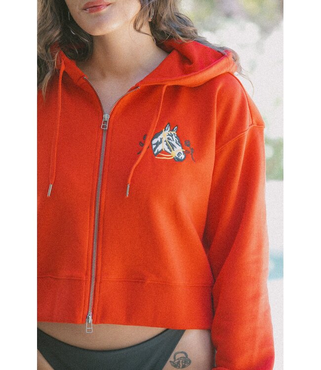 Brixton TROPHY HORSE CROPPED ZIP HOOD