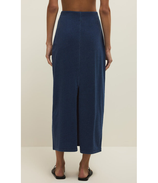 Z SUPPLY GAIL JERSEY DENIM MIDI SKIRT
