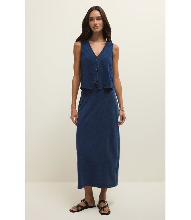 Z SUPPLY GAIL JERSEY DENIM MIDI SKIRT