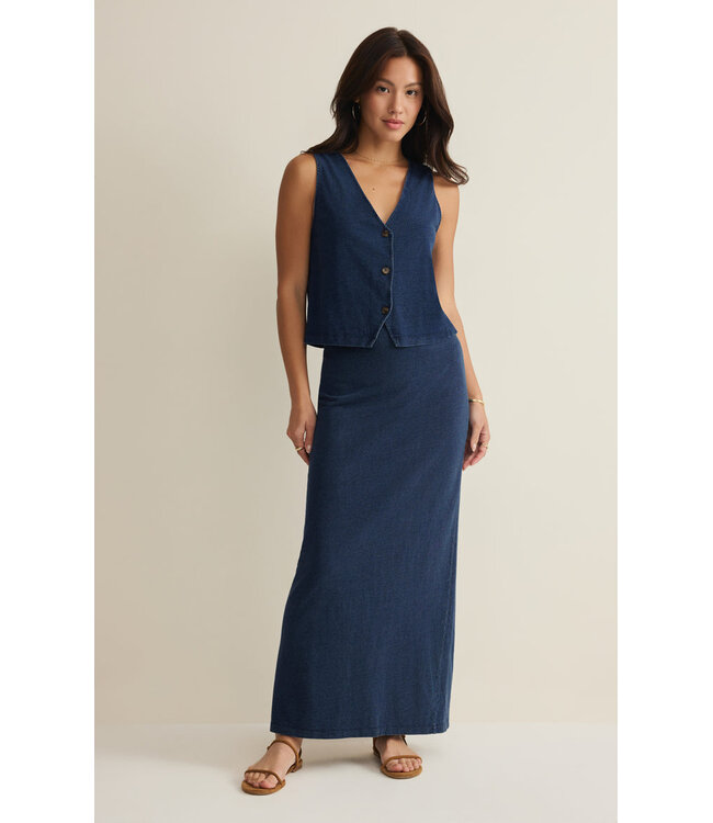 Z SUPPLY NOELLE JERSEY DENIM TOP