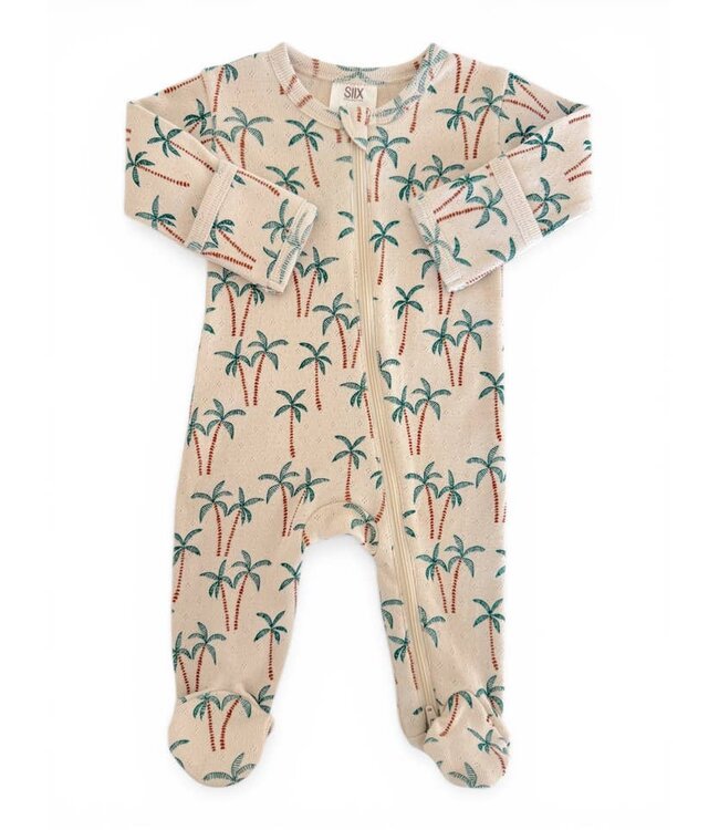 SIIX COLLECTION ORGANIC POINTELLE  2 WAY ZIP FOOTIE