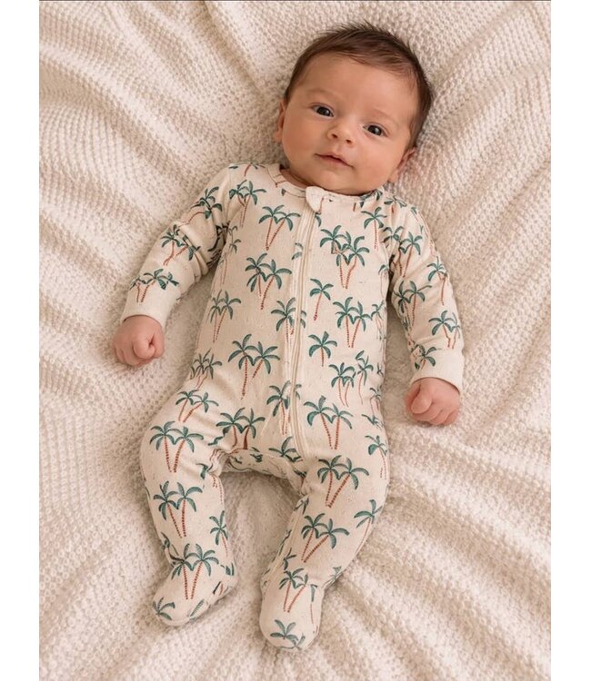 SIIX COLLECTION ORGANIC POINTELLE  2 WAY ZIP FOOTIE