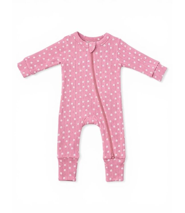 SIIX COLLECTION ORGANIC POINTELLE 2 WAY ZIP ROMPER