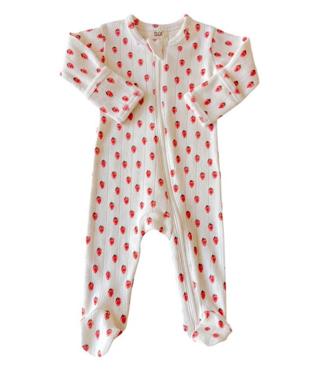 SIIX COLLECTION ORGANIC POINTELLE 2 WAY ZIP FOOTIE