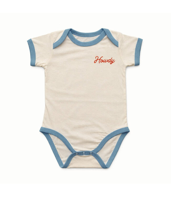 RIVER ROAD CLOTHING COMPANY HOWDY VINTAGE RINGER ONESIE