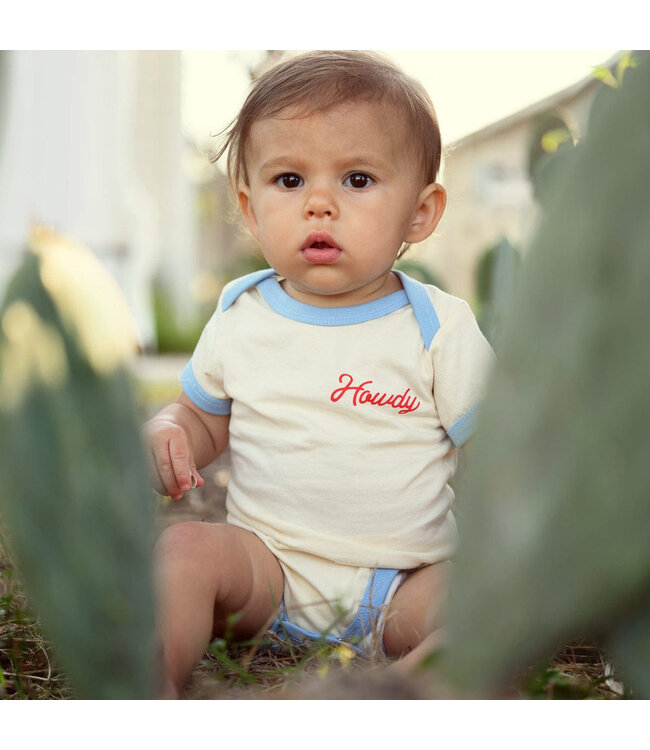 RIVER ROAD CLOTHING COMPANY HOWDY VINTAGE RINGER ONESIE