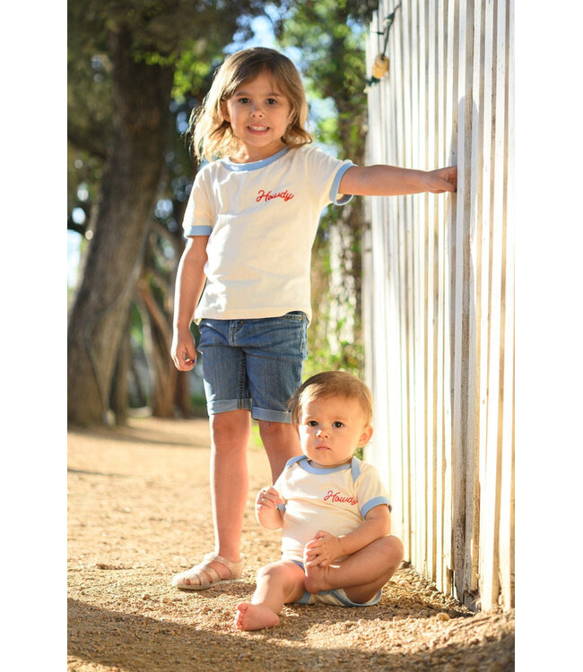 RIVER ROAD CLOTHING COMPANY HOWDY VINTAGE RINGER ONESIE