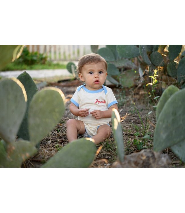 RIVER ROAD CLOTHING COMPANY HOWDY VINTAGE RINGER ONESIE