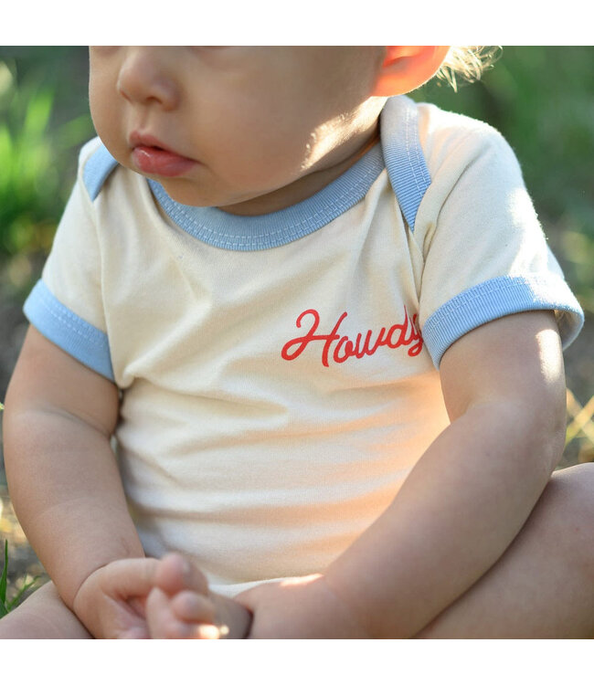 RIVER ROAD CLOTHING COMPANY HOWDY VINTAGE RINGER ONESIE