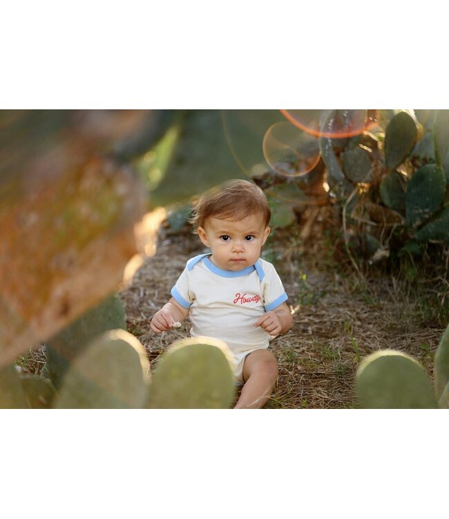 RIVER ROAD CLOTHING COMPANY HOWDY VINTAGE RINGER ONESIE