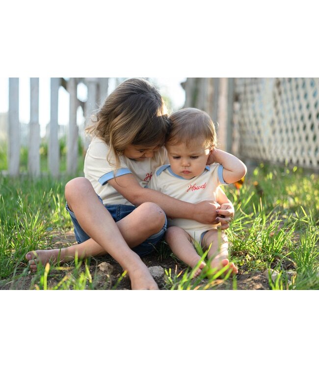 RIVER ROAD CLOTHING COMPANY HOWDY VINTAGE RINGER ONESIE