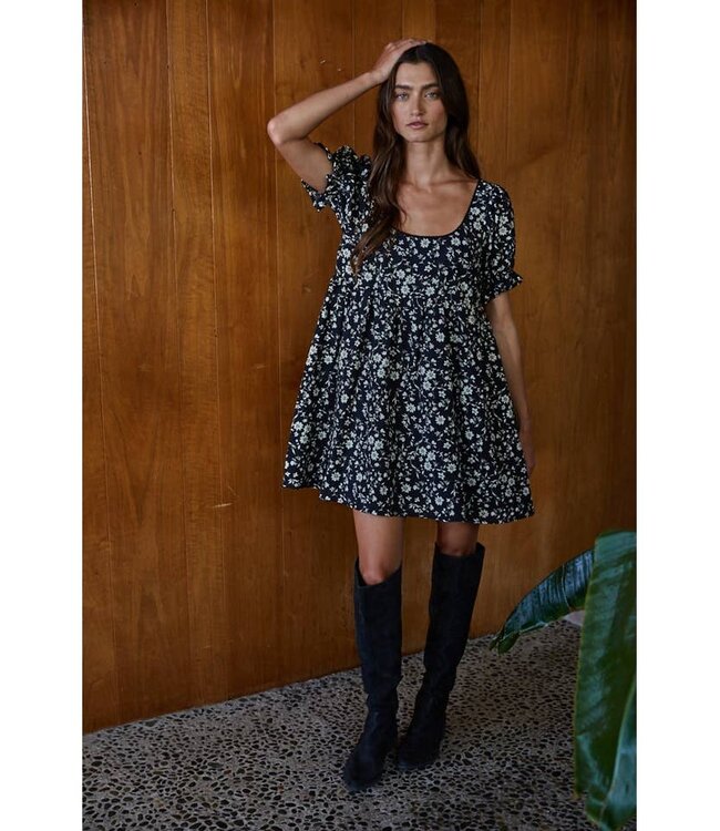 BY TOGETHER PHEOBE FLORAL MINI DRESS