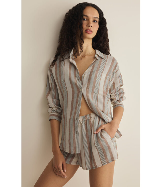 Z SUPPLY The Perfect Striped Short Grey