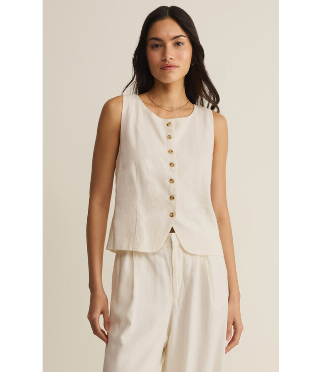 Z SUPPLY Roman Linen Vest Cream