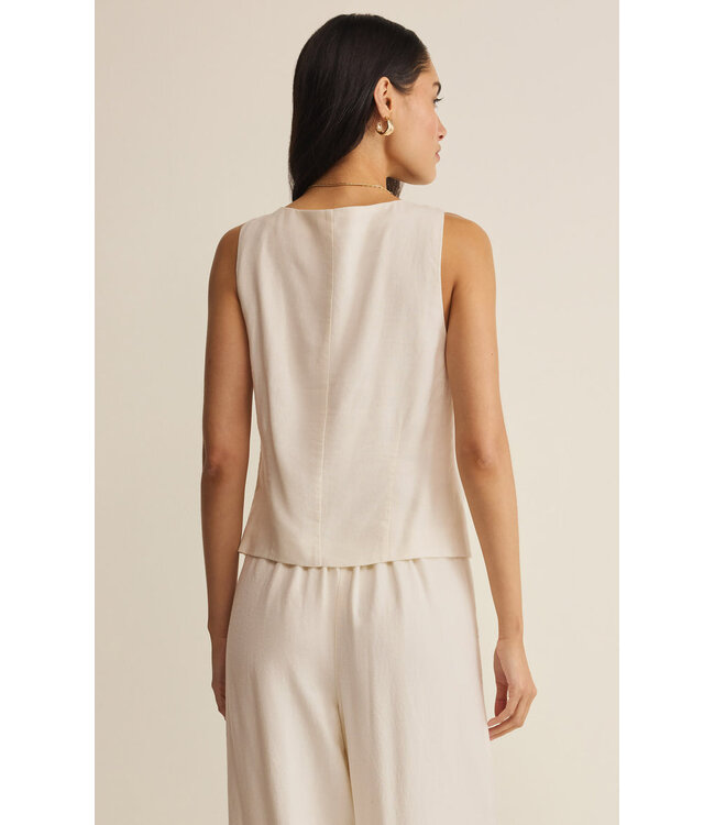 Z SUPPLY Roman Linen Vest Cream