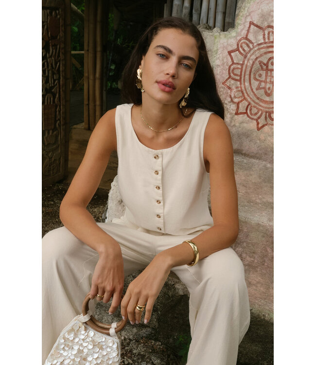 Z SUPPLY Roman Linen Vest Cream