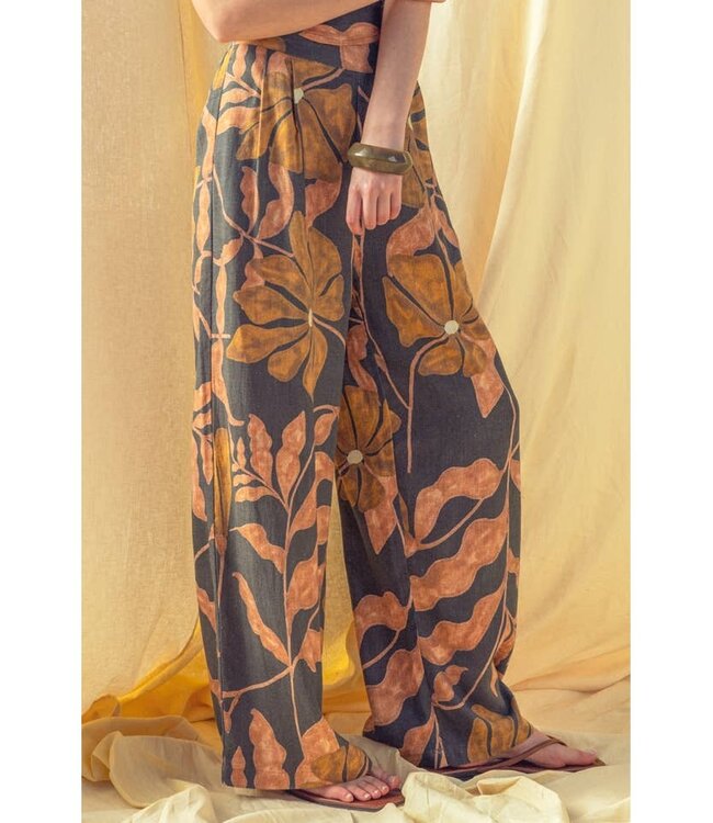MIOU MUSE Flora Linen Pant Grey