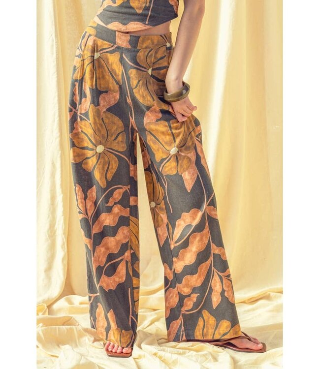 MIOU MUSE Flora Linen Pant Grey