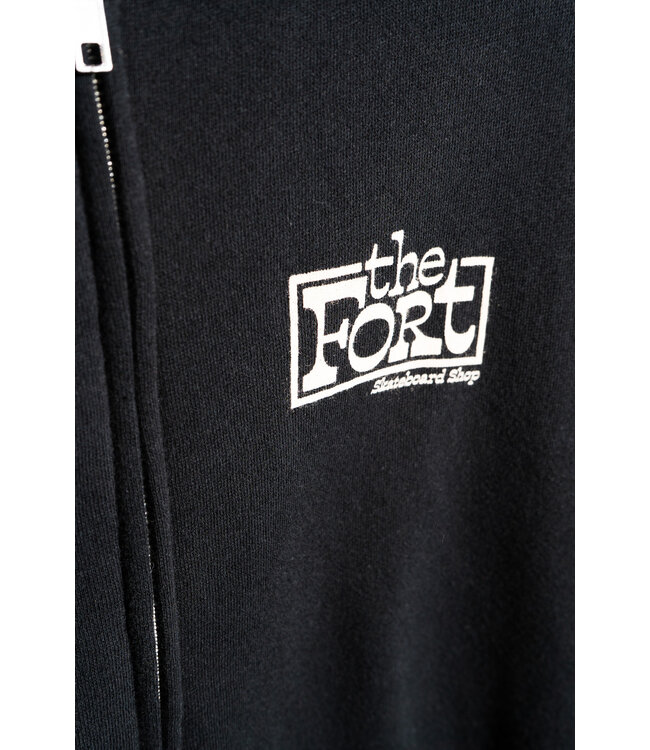 THE FORT Retro Logo Zip Up Hoodie Black